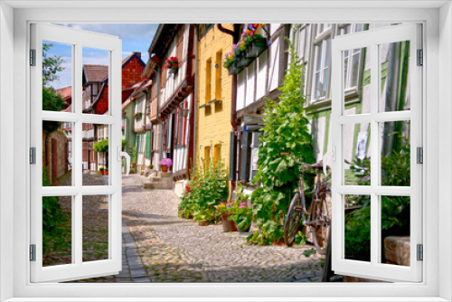 Fototapeta Naklejka Na Ścianę Okno 3D - German old village Quedlinburg