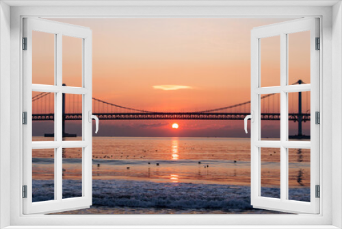 Fototapeta Naklejka Na Ścianę Okno 3D - golden gate bridge at sunrise