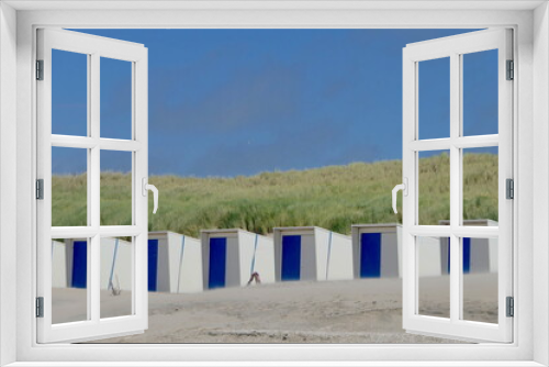 Fototapeta Naklejka Na Ścianę Okno 3D - Strandhütten an der Nordsee