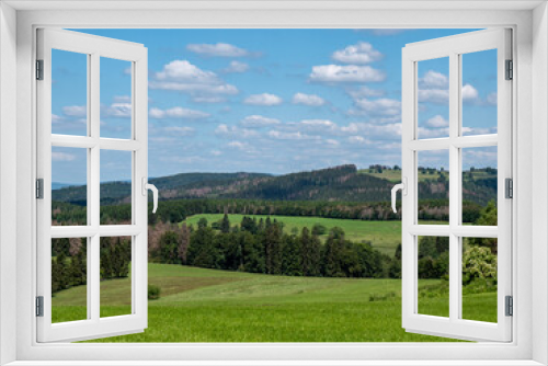 Fototapeta Naklejka Na Ścianę Okno 3D - Blick über den Thüringer Wald Berge in Ostdeutschland	