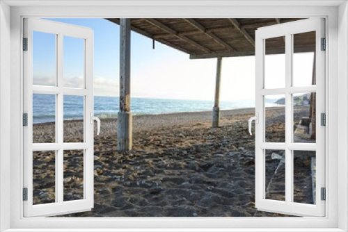Fototapeta Naklejka Na Ścianę Okno 3D - безлюдный пляж