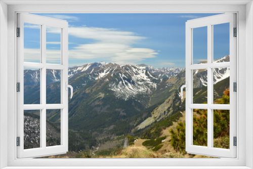 Fototapeta Naklejka Na Ścianę Okno 3D - Poland Tatra Mountains, spring Polish mountains against the blue sky.