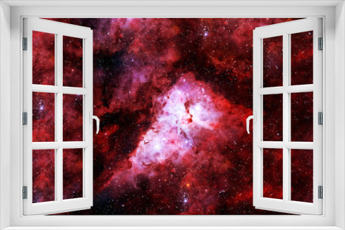 Fototapeta Naklejka Na Ścianę Okno 3D - Red galaxy with stars. Elements of this image were furnished by NASA.