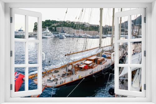 Fototapeta Naklejka Na Ścianę Okno 3D - Moored old ship in Monaco