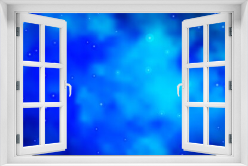 Fototapeta Naklejka Na Ścianę Okno 3D - Light BLUE vector background with small and big stars. Modern geometric abstract illustration with stars. Pattern for new year ad, booklets.
