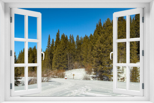 Fototapeta Naklejka Na Ścianę Okno 3D - Snow Mobile Trails in Near Camp Hale, Colorado