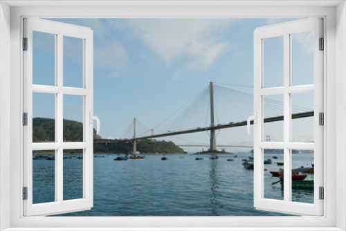 Fototapeta Naklejka Na Ścianę Okno 3D - Ting Kau bridge