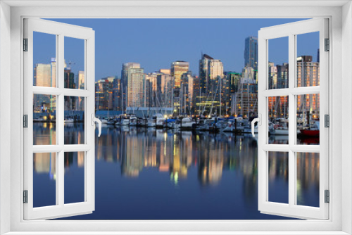 Fototapeta Naklejka Na Ścianę Okno 3D - Vancouver downtown evening, Canada BC