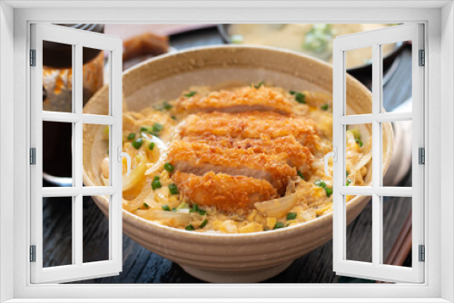 Fototapeta Naklejka Na Ścianę Okno 3D - Close-up Japanese famous donburi food, Katsudon