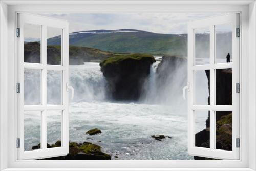 Fototapeta Naklejka Na Ścianę Okno 3D - Spectacular Goðafoss waterfall in Iceland. Landscape photo for art decoration and blog story.
