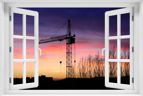 Fototapeta Naklejka Na Ścianę Okno 3D - lifting crane