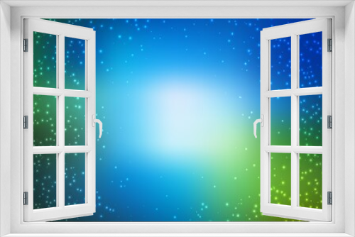 Fototapeta Naklejka Na Ścianę Okno 3D - Light Blue, Green vector template with space stars. Space stars on blurred abstract background with gradient. Smart design for your business advert.