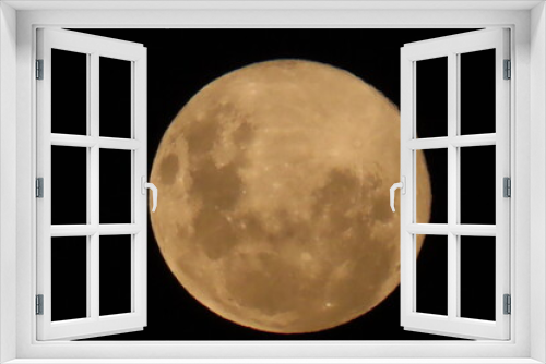 Fototapeta Naklejka Na Ścianę Okno 3D - full moon over black