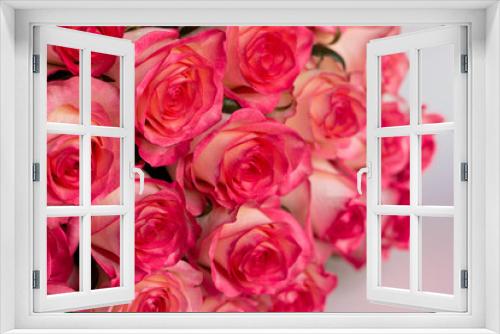 Fototapeta Naklejka Na Ścianę Okno 3D - bouquet of pink roses, close-up