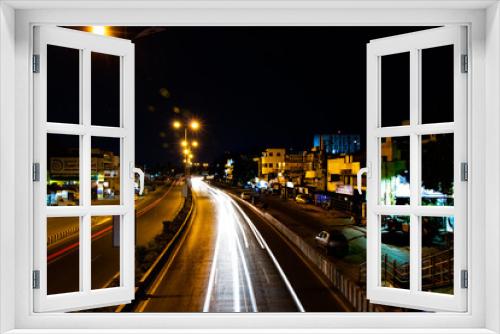 Fototapeta Naklejka Na Ścianę Okno 3D - night traffic at night