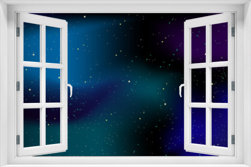 Fototapeta Naklejka Na Ścianę Okno 3D - Space. Stars and galaxies. Night sky. Universe, black background, gradient. Vector