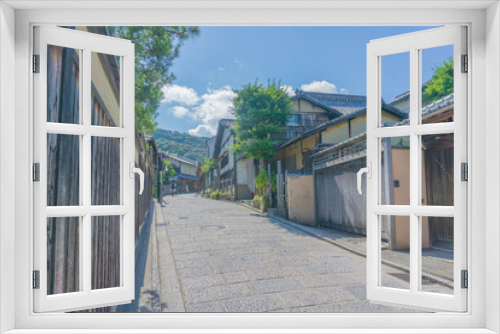 Fototapeta Naklejka Na Ścianę Okno 3D - イラストみたいな京都の清水坂の風景写真