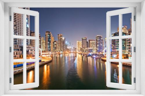 Fototapeta Naklejka Na Ścianę Okno 3D - Dubai Marina from the Bridge Bigsizepanorama