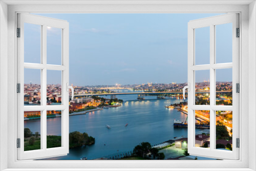 Fototapeta Naklejka Na Ścianę Okno 3D - Golden Horn view from Pierre Loti Hill. Istanbul, Turkey.
