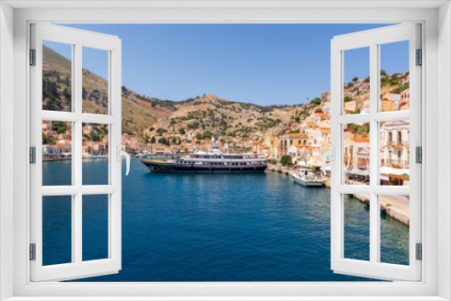 Fototapeta Naklejka Na Ścianę Okno 3D - Gialos, the port of beautiful Symi island in Greece. Europe
