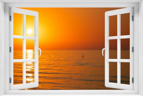 Fototapeta Naklejka Na Ścianę Okno 3D - Beautiful sunrise over the sea. Morning at sea