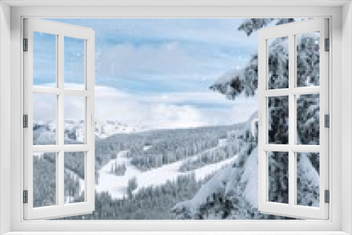 Fototapeta Naklejka Na Ścianę Okno 3D - winter mountain landscape