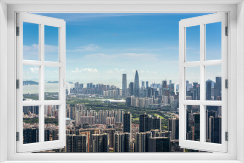 Fototapeta Naklejka Na Ścianę Okno 3D - Urban skyline of Shenzhen Bay Houhai Financial District, Nanshan, Shenzhen