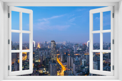 Fototapeta Naklejka Na Ścianę Okno 3D - city skyline in shanghai china