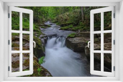 Fototapeta Naklejka Na Ścianę Okno 3D - 初夏の美深町 新緑の激流の滝