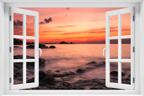Fototapeta Naklejka Na Ścianę Okno 3D - Sunset over Ile Rousse in Corsica