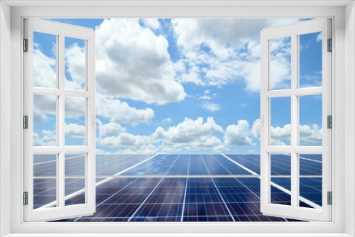Fototapeta Naklejka Na Ścianę Okno 3D - Renewable energy Solar panel and blue sky