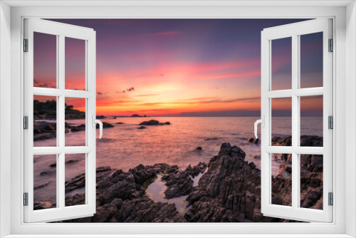 Fototapeta Naklejka Na Ścianę Okno 3D - Sunset over Ile Rousse in Corsica