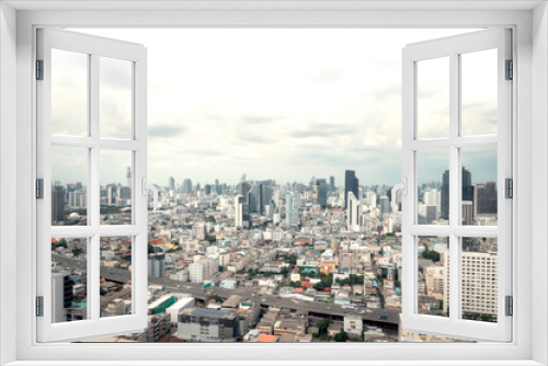 Fototapeta Naklejka Na Ścianę Okno 3D - Bangkok cityscape, modern office building skyscraper, Bangkok , Thailand.