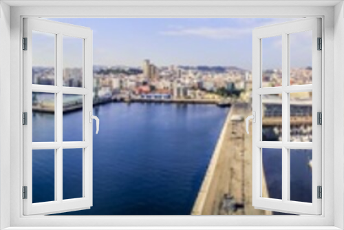 Fototapeta Naklejka Na Ścianę Okno 3D - La Coruna. Aerial view in harbor Area . Galicia,Spain. Drone Photo