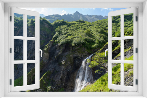 Fototapeta Naklejka Na Ścianę Okno 3D - Schweiz Weisstannental Wandern
