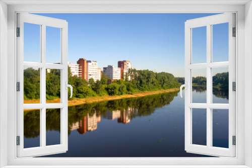 Fototapeta Naklejka Na Ścianę Okno 3D - River Western Dvina in the center of Vitebsk. The length of the river is more than 1000 km. Belarus