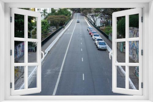 Fototapeta Naklejka Na Ścianę Okno 3D - lonely car on the deep road