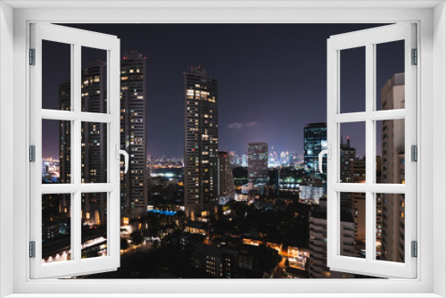 Fototapeta Naklejka Na Ścianę Okno 3D - Bangkok clear city view in evening