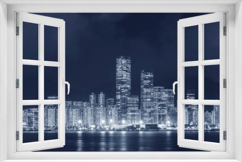 Fototapeta Naklejka Na Ścianę Okno 3D - Panorama of downtown of Hong Kong city at night