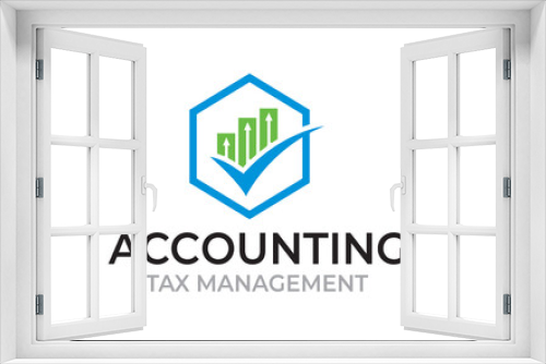 Fototapeta Naklejka Na Ścianę Okno 3D - Accounting Tax management logo design