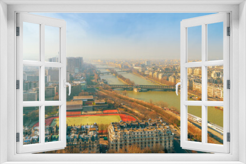 Fototapeta Naklejka Na Ścianę Okno 3D - View of Seine river from the Eiffel tower.Paris.France