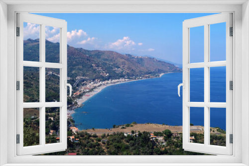 Fototapeta Naklejka Na Ścianę Okno 3D - Coastal View from Taormina Greek Theater