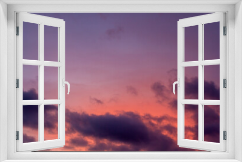Fototapeta Naklejka Na Ścianę Okno 3D - Sunset. Dark clouds, vanilla, purple sky.