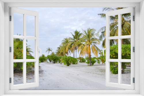Fototapeta Naklejka Na Ścianę Okno 3D - Beach Maldive Fun Island View Palm Trees