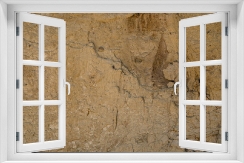 Fototapeta Naklejka Na Ścianę Okno 3D - Sandstone wall background, seaside cliff, overlay