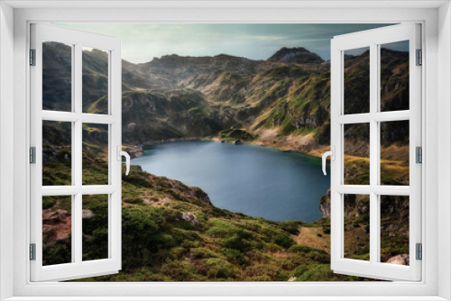 Fototapeta Naklejka Na Ścianę Okno 3D - Lagos de saliencia Asturias España, fotografia de paisaje de lago