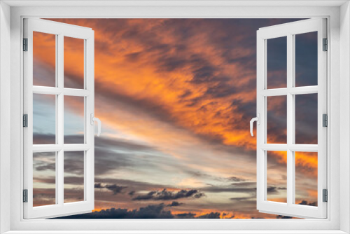 Fototapeta Naklejka Na Ścianę Okno 3D - fire sky at sunset background 