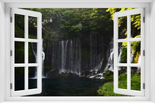 Fototapeta Naklejka Na Ścianę Okno 3D - 富士・白糸の滝