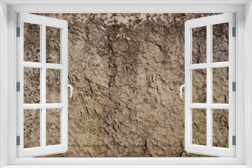 Fototapeta Naklejka Na Ścianę Okno 3D - The grim brown embossed texture