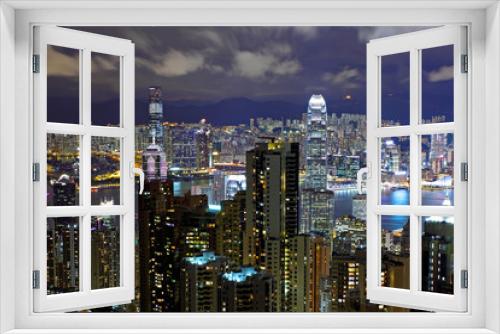 Fototapeta Naklejka Na Ścianę Okno 3D - Hong Kong skyline at night